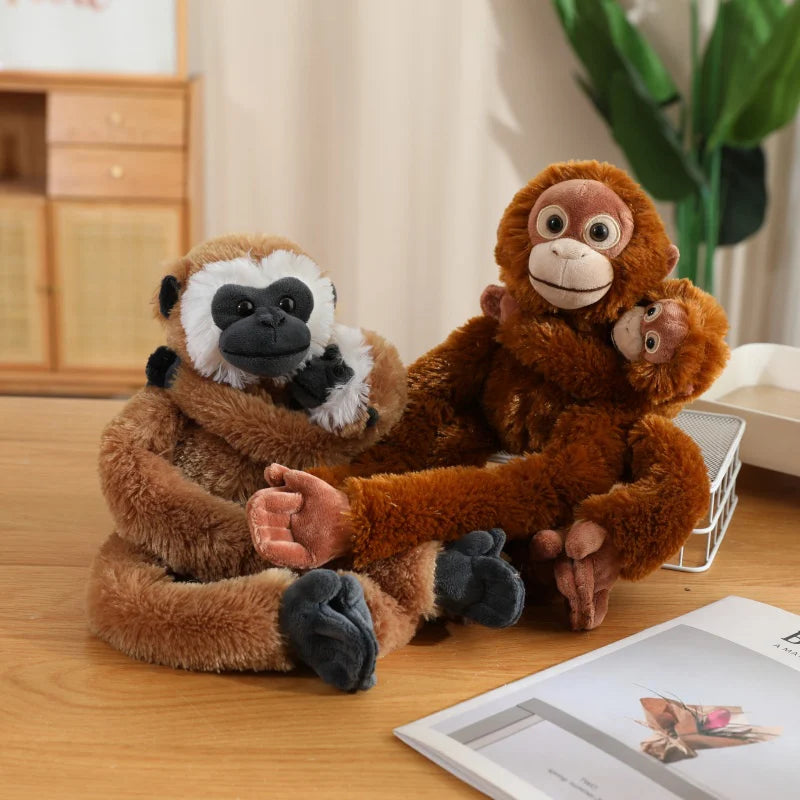 Monkey stuffed toy wrapped around child's arm, 70cm hanging plush