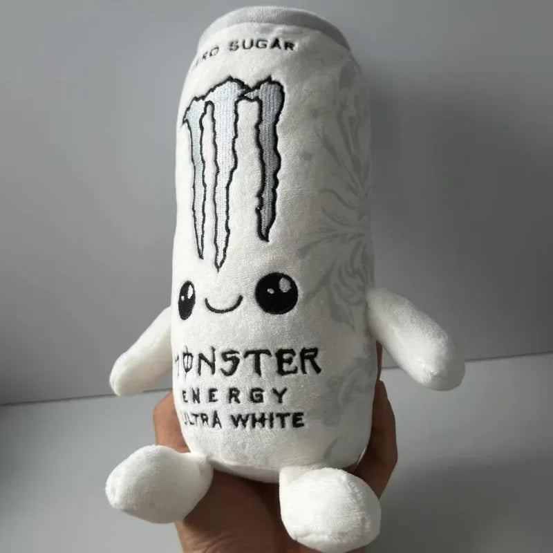 Monster Energy Ultra White plush standing upright 23cm height