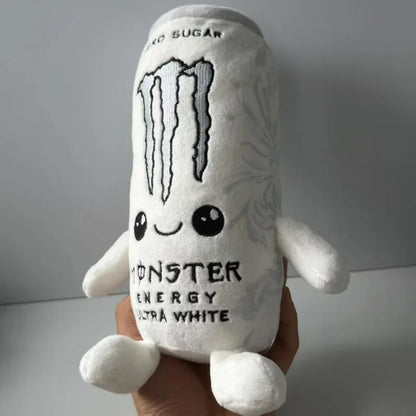 Monster Energy Ultra White plush standing upright 23cm height