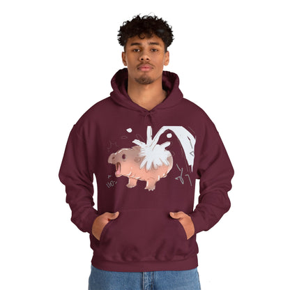 Moo Deng baby hippo hoodie in plus sizes