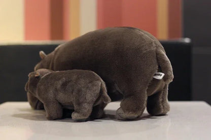Moo Deng pygmy hippo plush held in hands showing scale, super soft stuffed animal collectible
