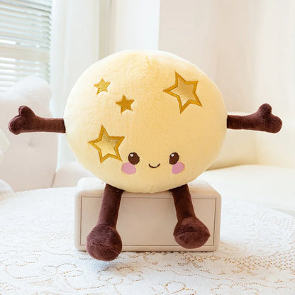 Moon plush grey lunar stuffed toy 20cm handmade celestial plushie
