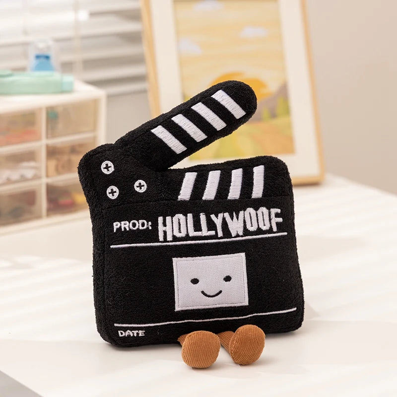 Movie lover gift kawaii cinema plushies displayed on movie room shelf as themed decor