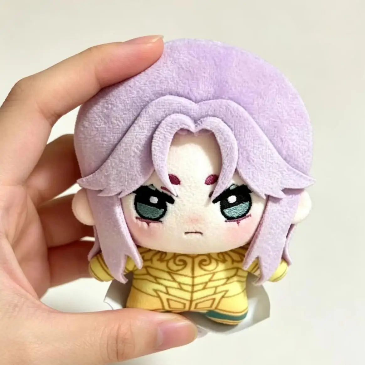 Mu Aries Gold Saint soft cotton plush 10cm zodiac knight collectible handmade anime figure