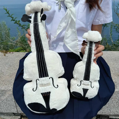 Music lover gift idea, kawaii violin stuffed toy on shelf decor