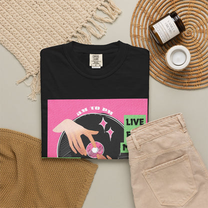 Music producer graphic tee in relaxed fit front and back view