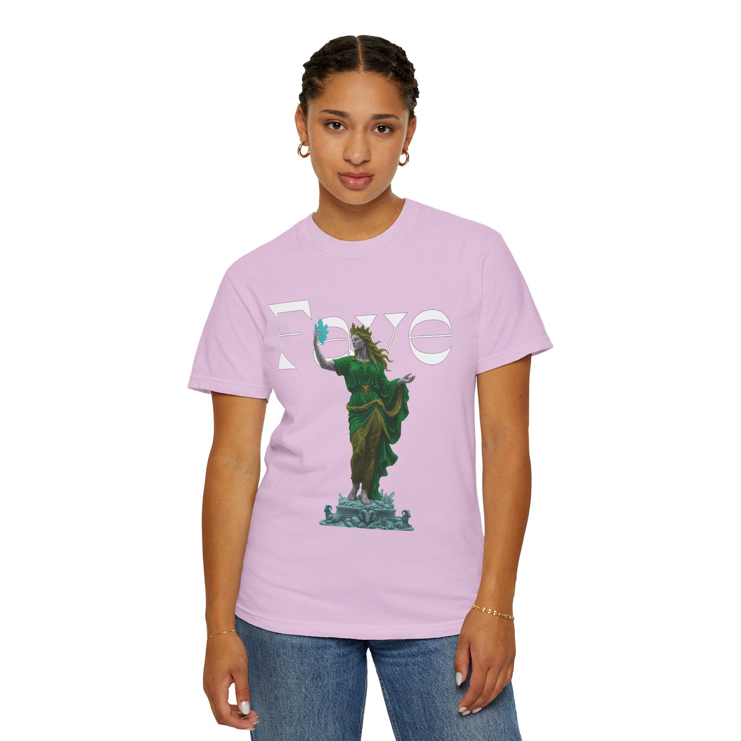 Mythcore aesthetic shirt folded stack showing washed green tone
