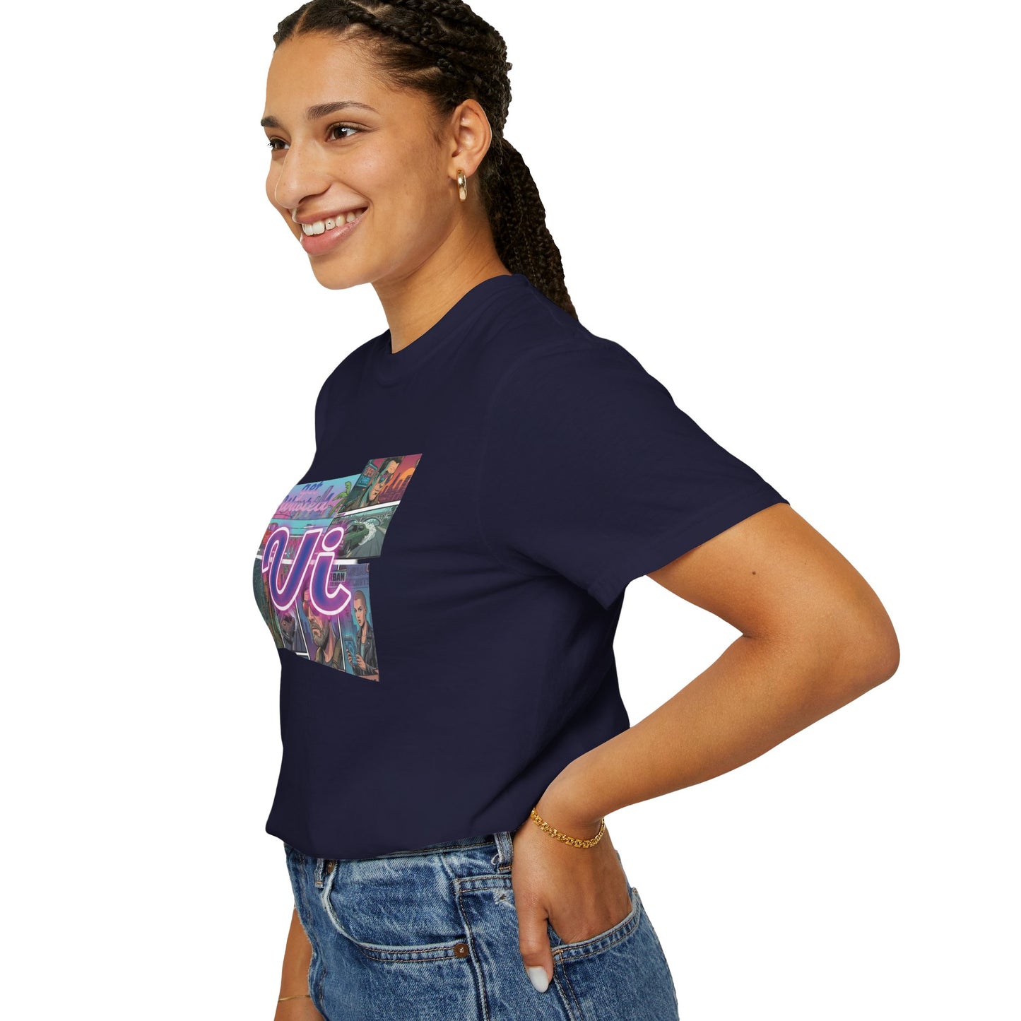 Neon nightlife retro streetwear tee
