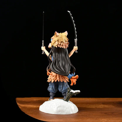 Nezuko figurine held in hand showing scale and size, demon slayer anime collectible
