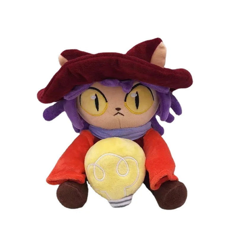 Niko doll OneShot character white fluffy hair yellow hoodie close up