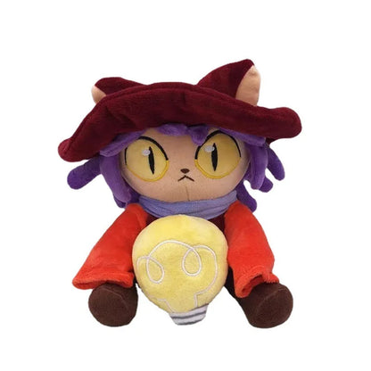 Niko doll OneShot character white fluffy hair yellow hoodie close up