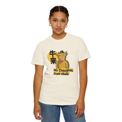 Niu Lai unbothered character tee folded product shot