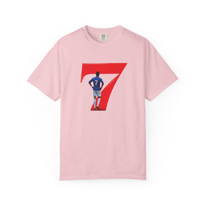 No.7 footballer celebration tee in washed cotton with relaxed cut