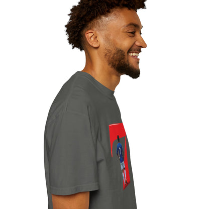 No.7 footballer pose tee in heavyweight pre-shrunk garment-dyed cotton