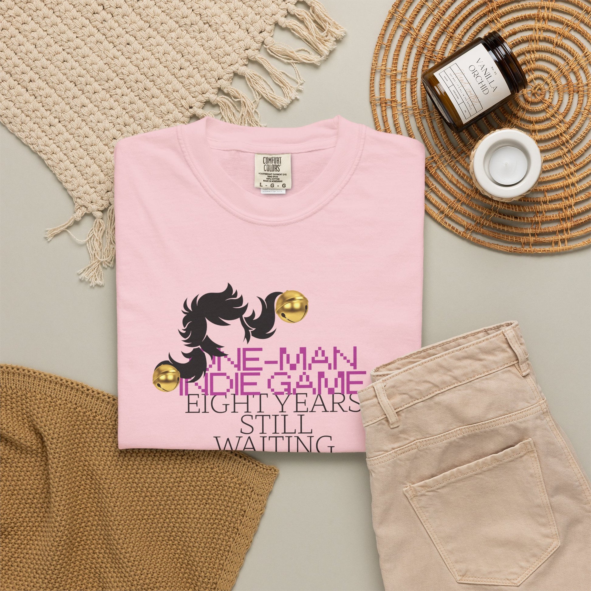 Nostalgic gamer apparel styled with cargo pants and a cap
