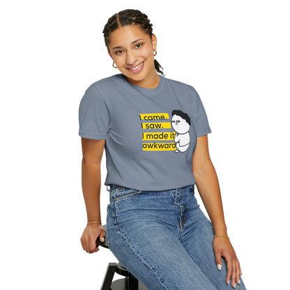 Novelty gift shirt for awkward friend birthday gift funny relatable tee unisex