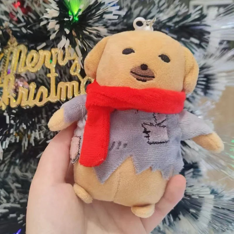 Nudaeng dazed dog plush sitting on white background
