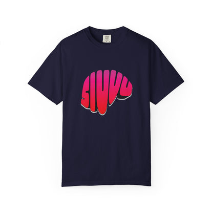 Number 7 soccer celebration t shirt garment dyed heavyweight cotton