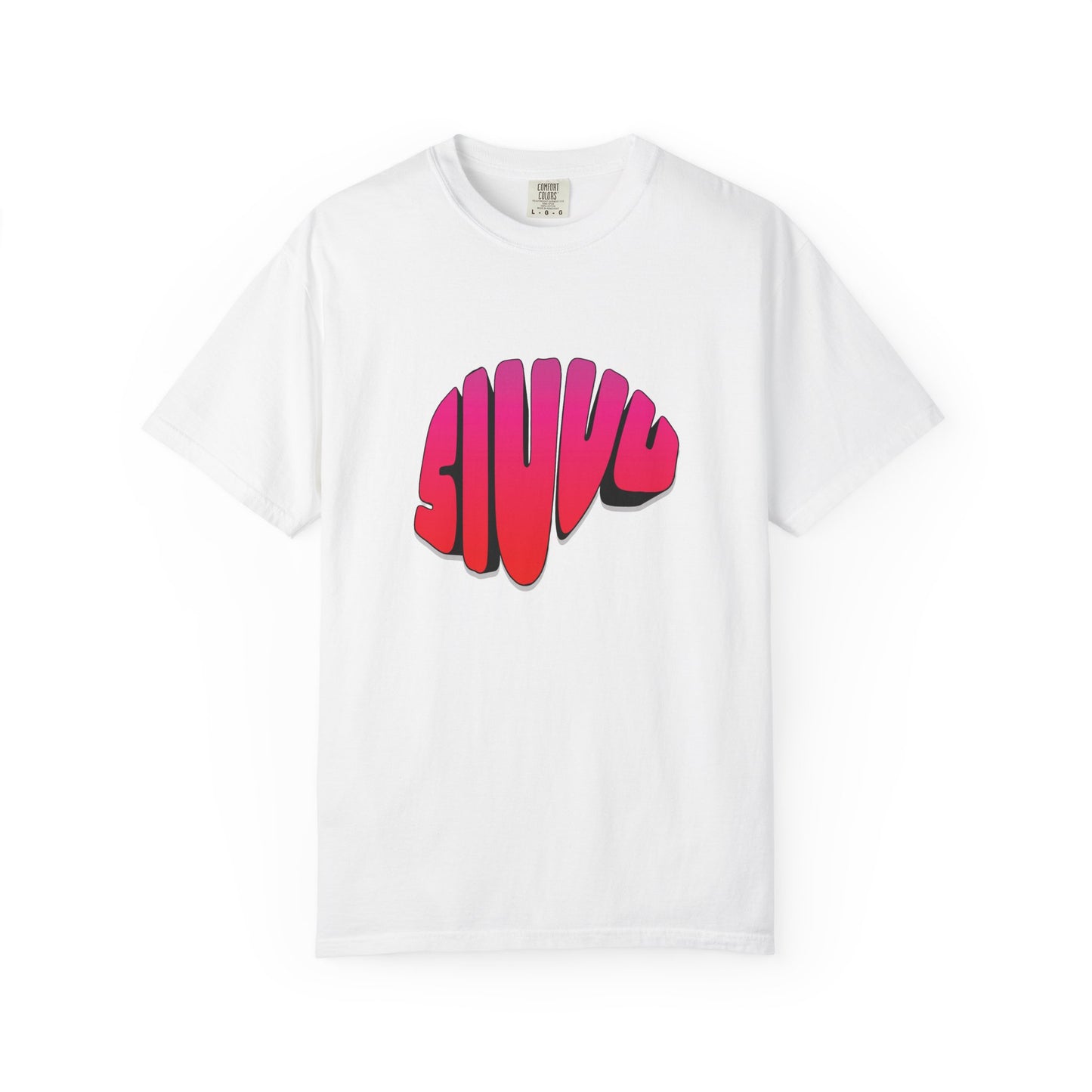 Number 7 soccer tee in garment dyed cotton on a plain background
