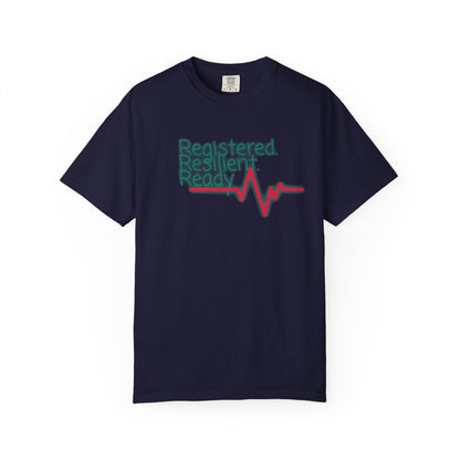 Nurse appreciation shirt with heartbeat line and resilience quote