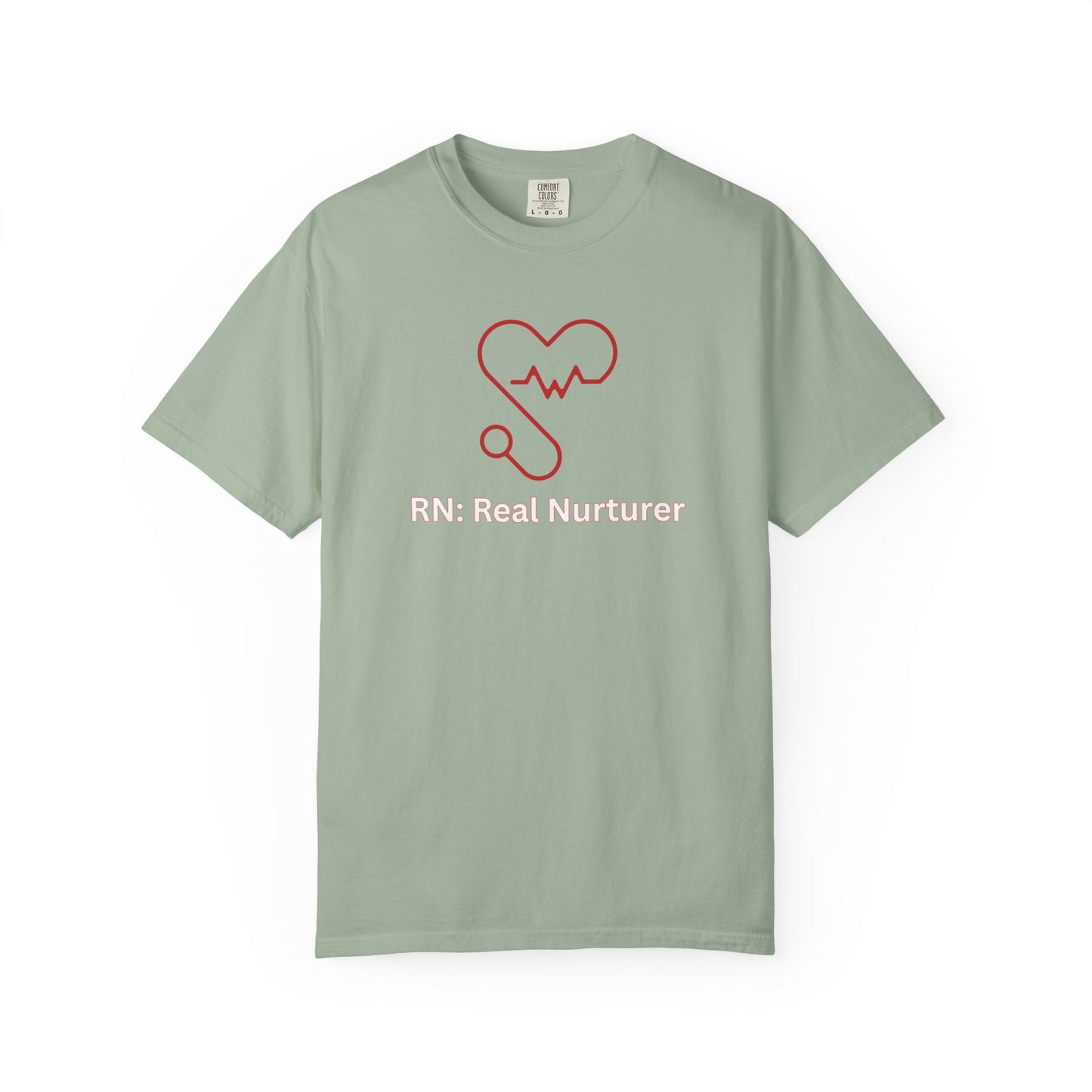 Nurse appreciation shirt with red stethoscope and heartbeat line design