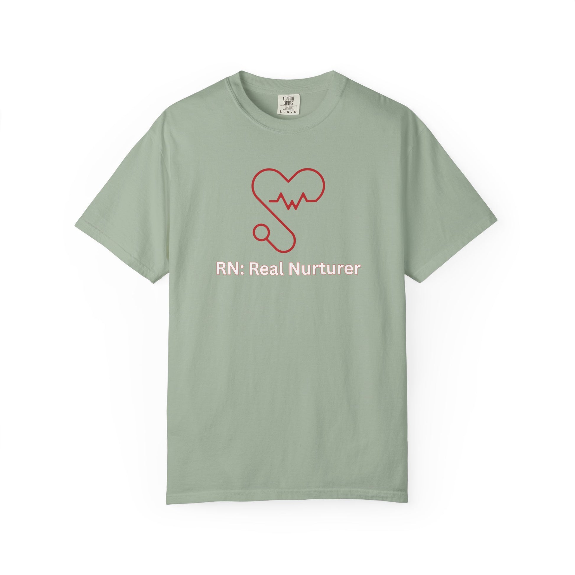 Nurse appreciation shirt with red stethoscope and heartbeat line design
