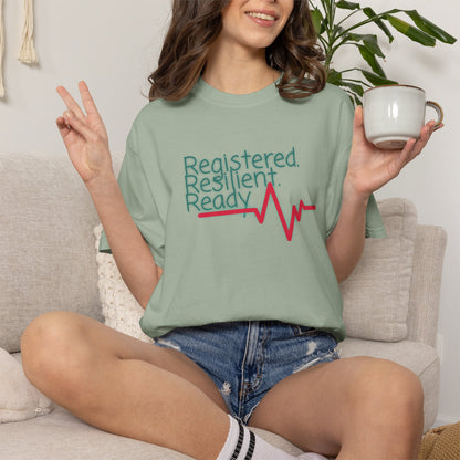 Nurse student gift shirt with Registered Resilient Ready graphic print