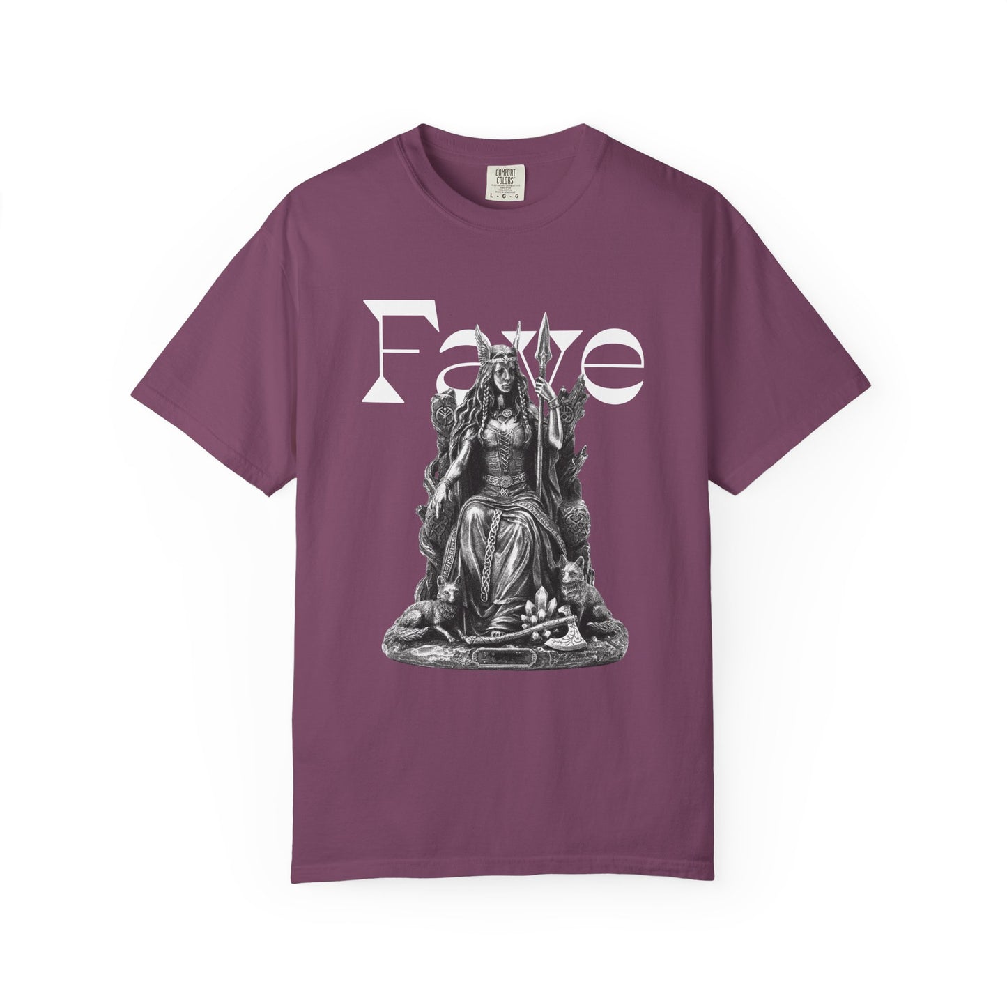 Occult Norse aesthetic shirt back view with sewn in label detail
