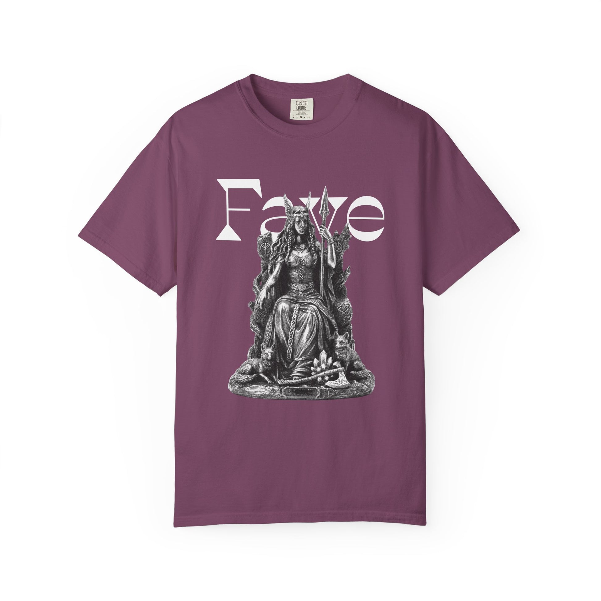 Occult Norse aesthetic shirt back view with sewn in label detail
