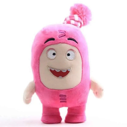 Oddbods Zeke and Jeff plush toys side by side