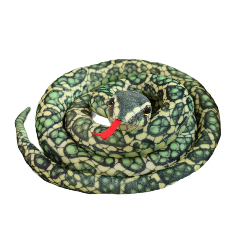 Orange snake plushie and black snake plushie 120cm size comparison side by side