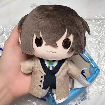 Osamu Dazai plushies from Bungo Stray Dogs anime with detailed outfit design
