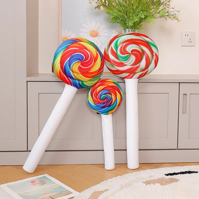 Oversized candy cushion held by person to show true 70cm scale and size in real life