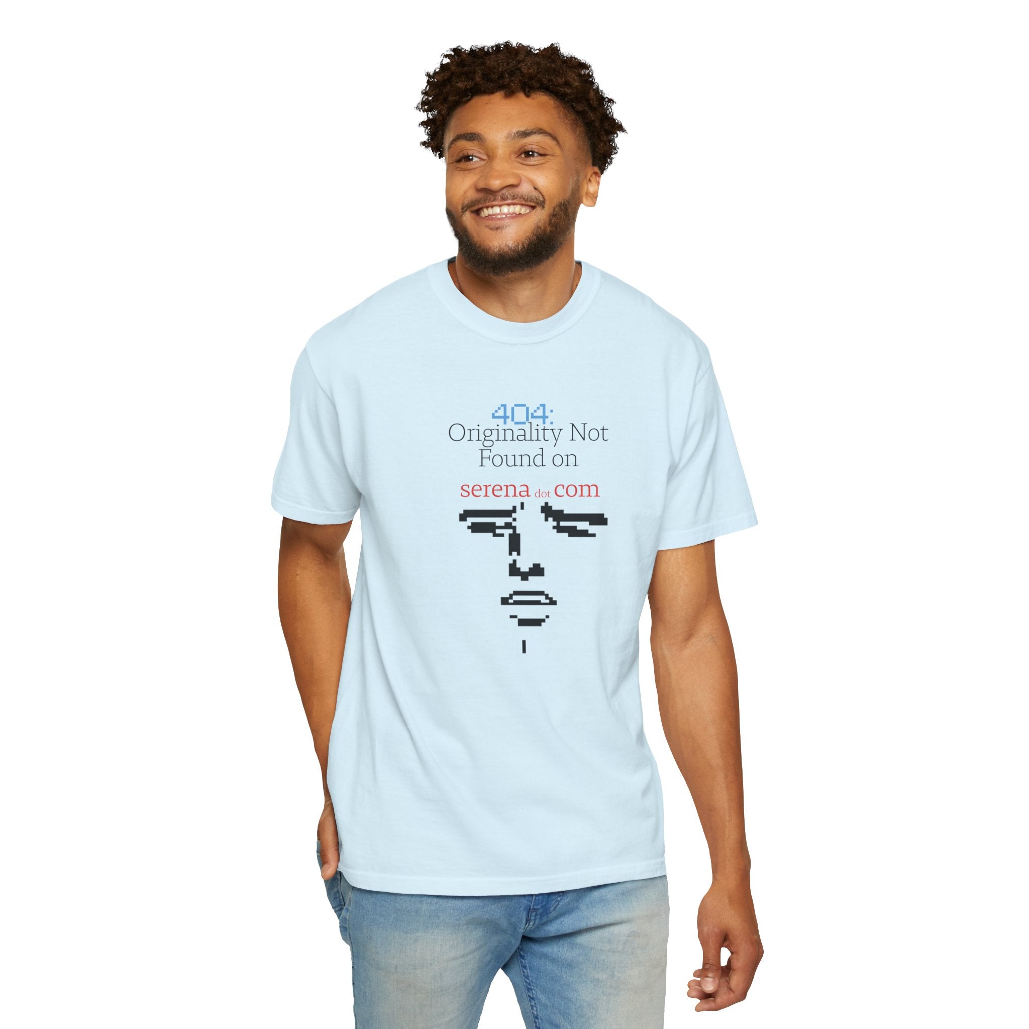 PGSTシャツ 404 Originality Not Found Graphic Tee | Pixel Face Satire Shirt