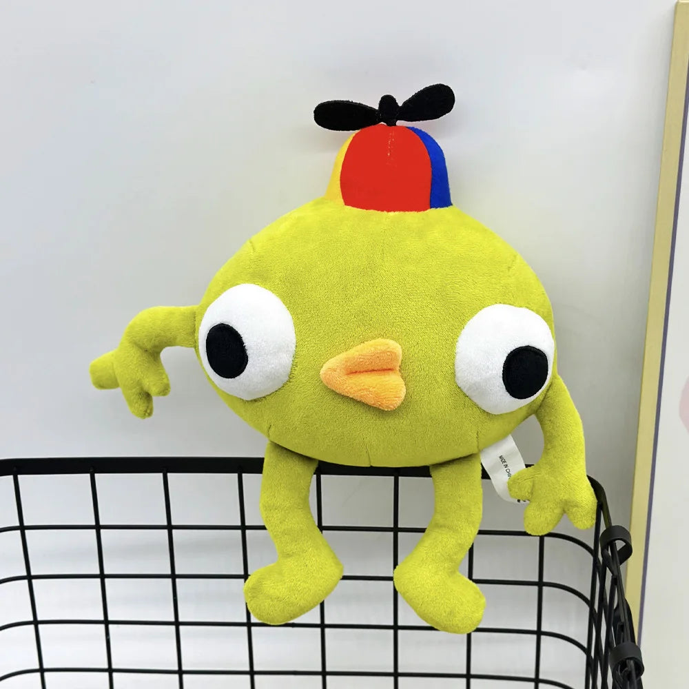 PEAK game Bing Bong plushie closeup face detail handmade green plush
