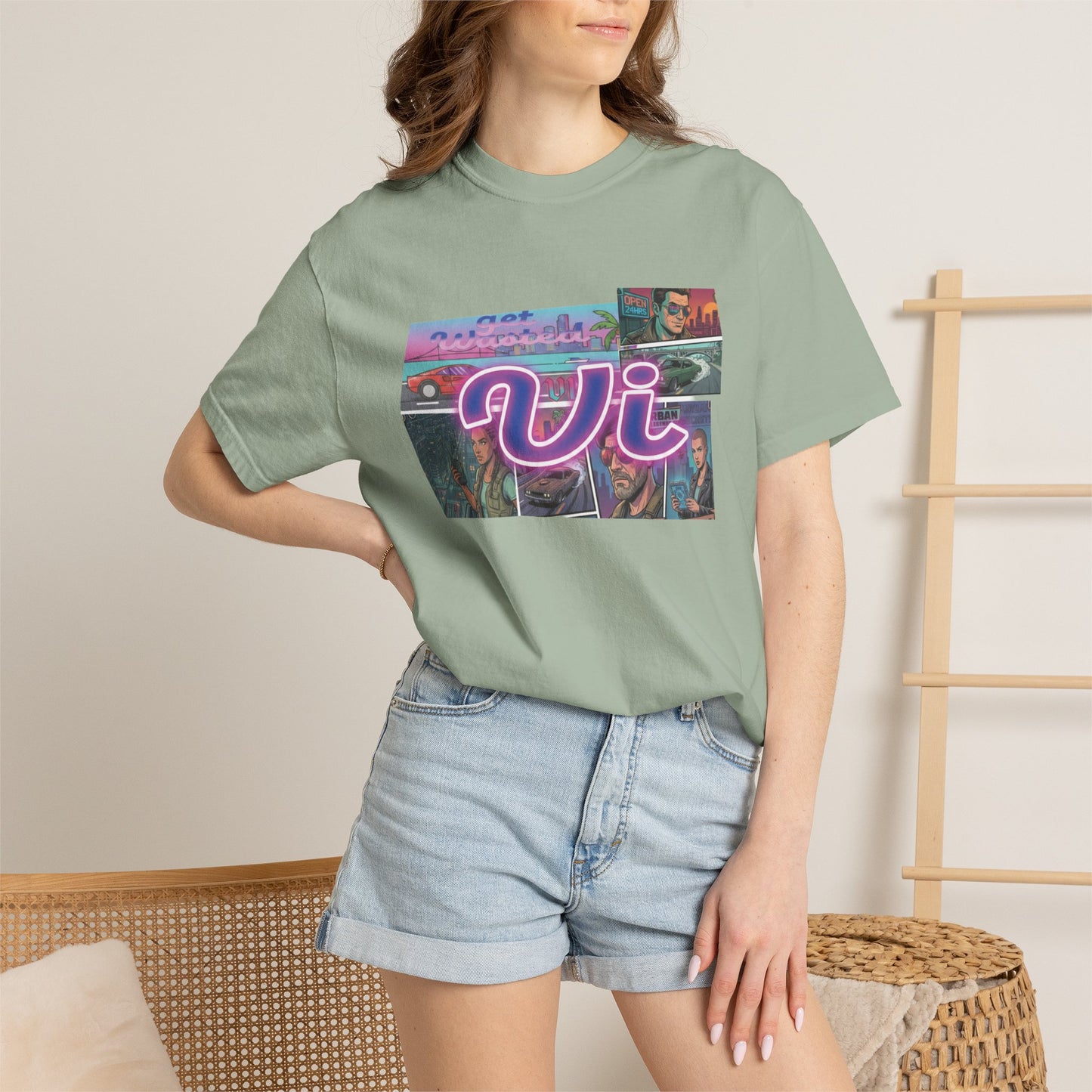 Pastel sunset vaporwave graphic tee
