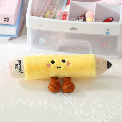 Pencil plushie side view 23cm kawaii desk plushie stationery lover gift