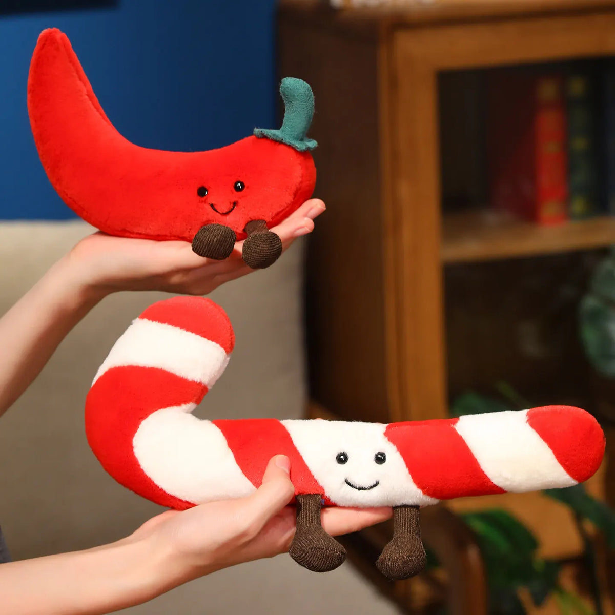 Pepper and candy cane plush set novelty food stuffed animals