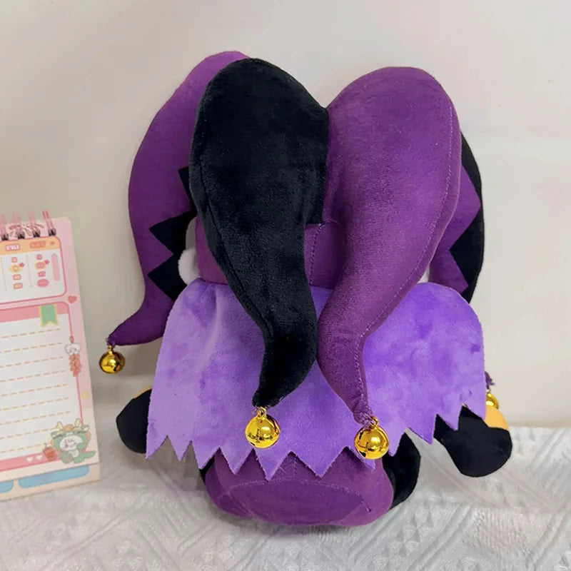 Pierrot plush silent yandere character, gothic circus stuffed toy 25cm
