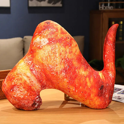 Pig trotter and braised pork 3D simulation food plush pillow close up texture detail
