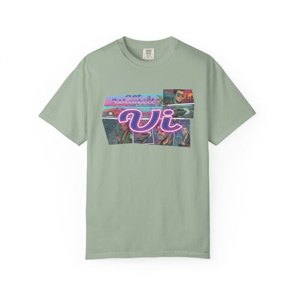 Pink and purple vice aesthetic tee
