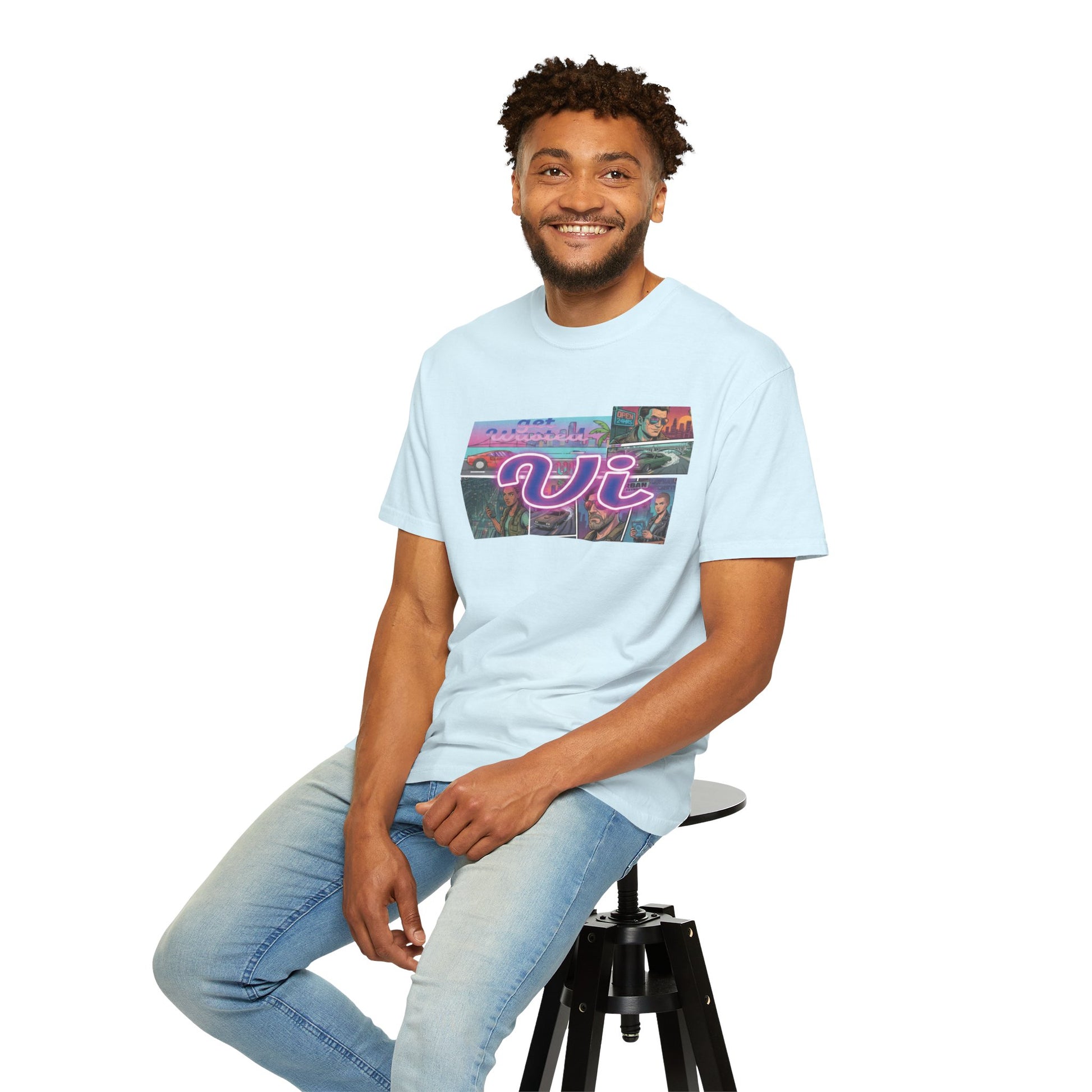 Pink purple sunset palm shirt
