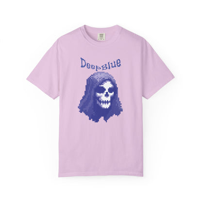 Pixel art fashion unisex tee featuring Jolly Roger glitch design
