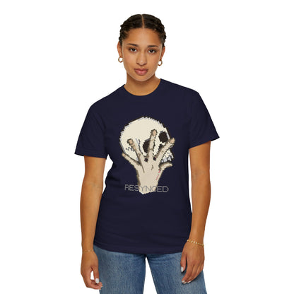 Pixel skull shirt back view on Comfort Colors 1717 heavyweight cotton
