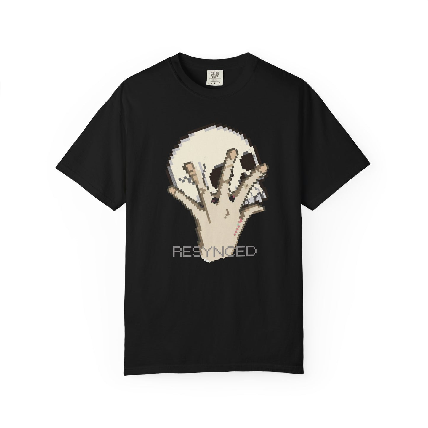 Pixel skull shirt in cream colorway garment-dyed Comfort Colors blank
