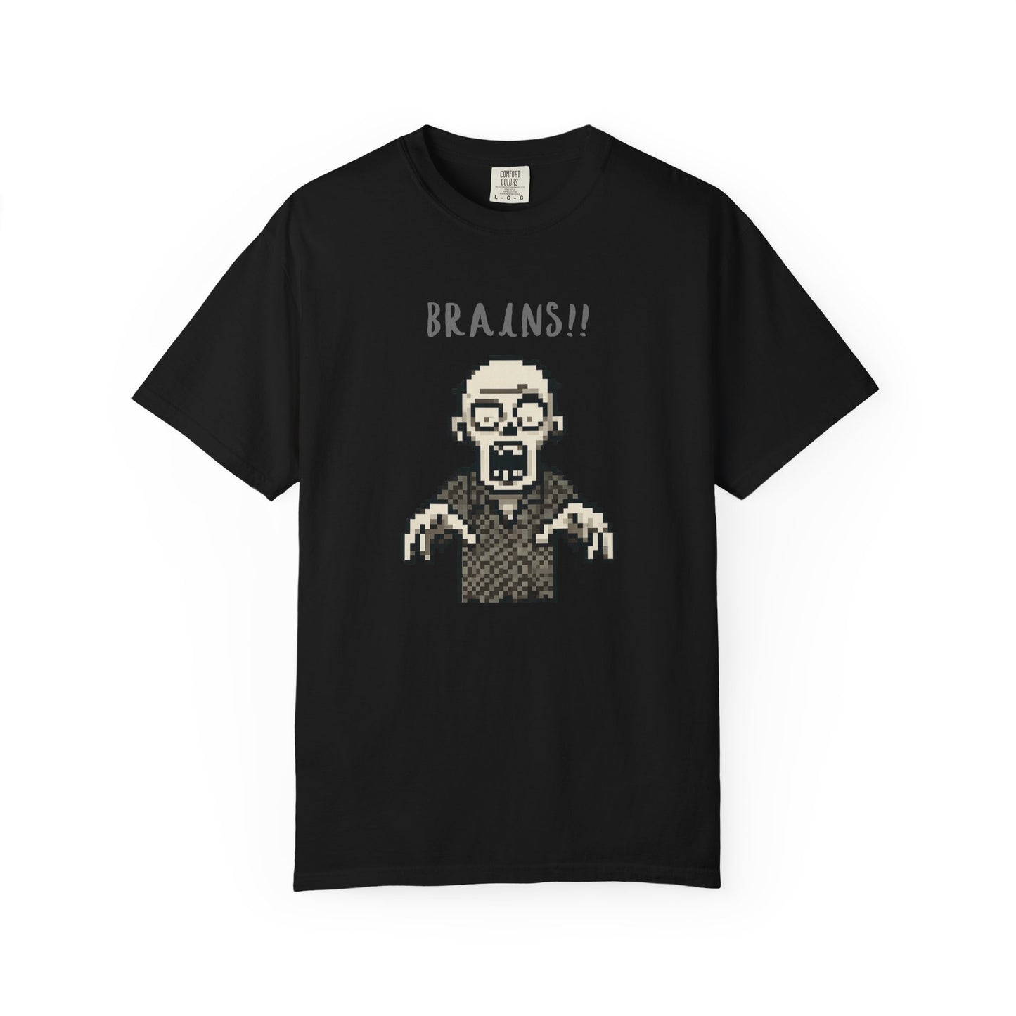 Pixel zombie graphic t-shirt for retro gaming fans.