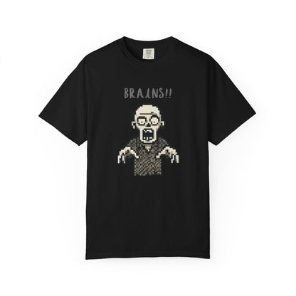 Pixel zombie graphic t-shirt for retro gaming fans.