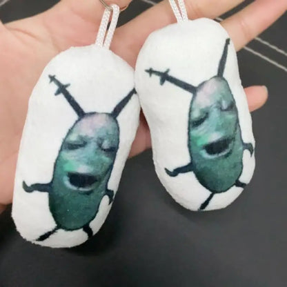 Plankton Screaming Face Keychain close up detail shot