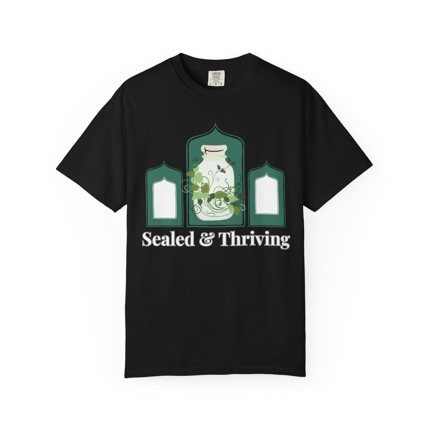 Plant parent graphic tee with cascading vine design