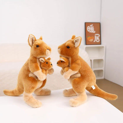 Plush animal toy kangaroo soft fabric texture macro close up